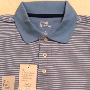 Men's Croft & Barrow Easy Care Polo Shirt - Med. Blue UPF 15  60/40 Cotton/Poly